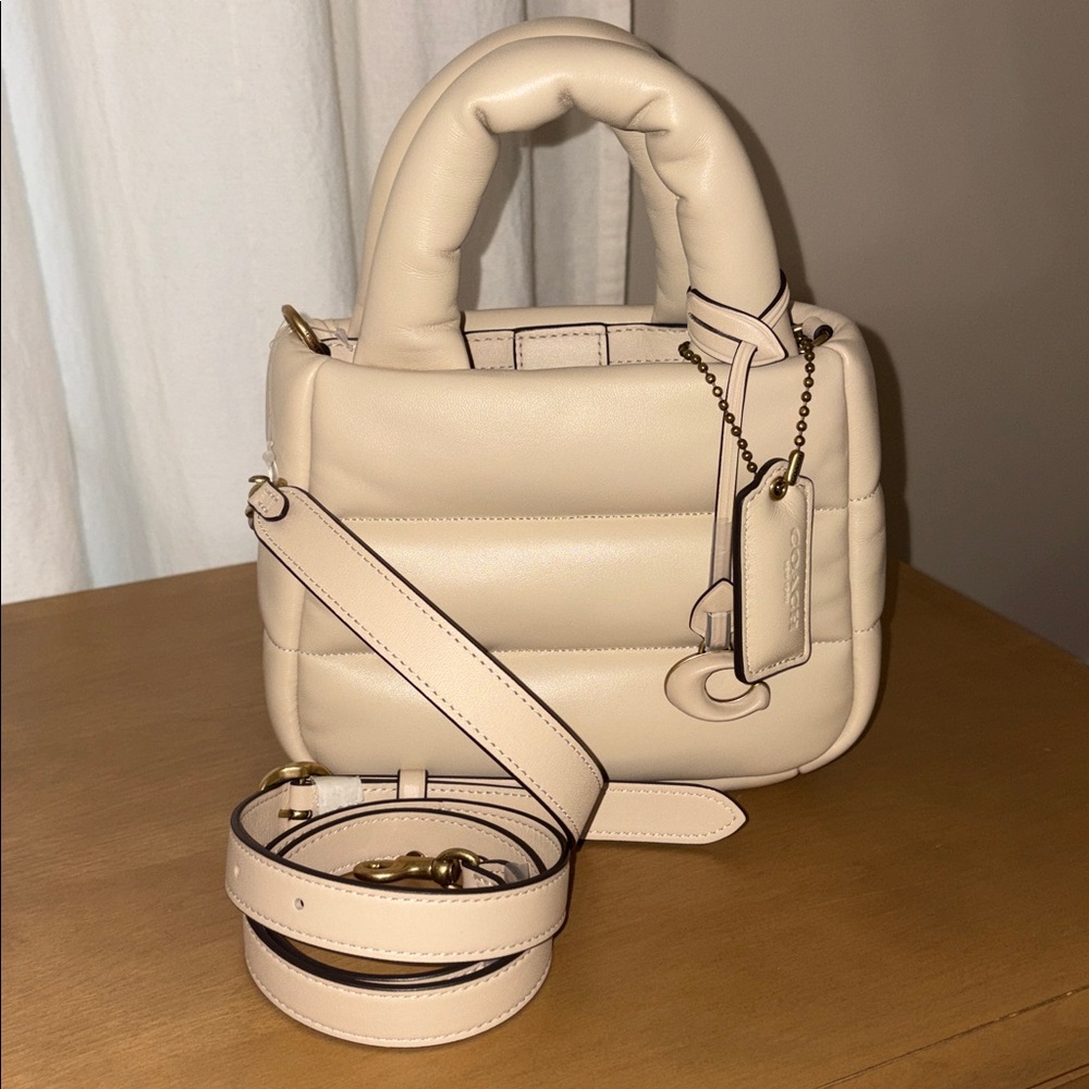 Coach Mini Pillow Tote Bag in Ivory - Picture 2 of 5